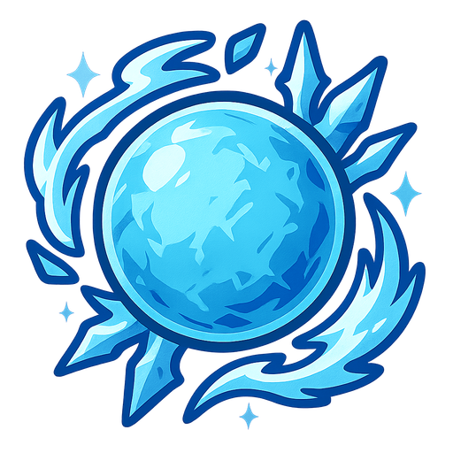 Magic ice ball.
In-Game asset.  2d.  High contrast.  No shadows