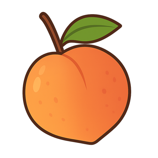 Peach. No background. Transparent background. Blank background. No shadows. 2d. In-Game asset. flat