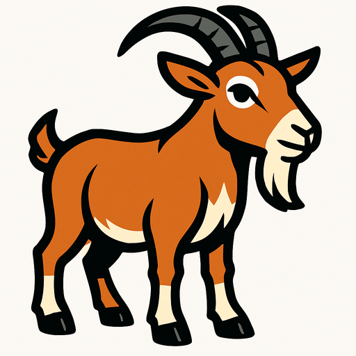 goat.
In-Game asset.  2d.  High contrast.  No shadows