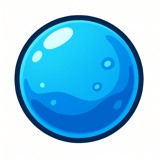 blue sfere, ball, slime, translucent,.
In-Game asset.  2d.  High contrast.  No shadows. cartoon. simple. draw