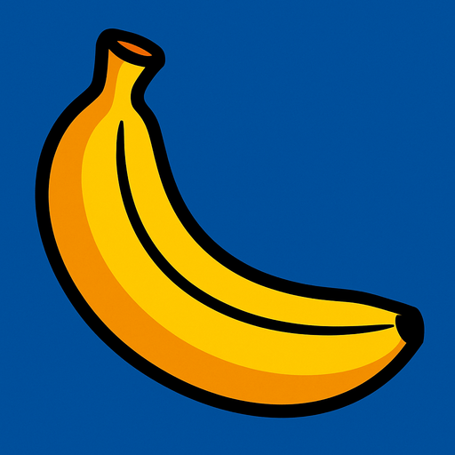 A 2D Banana.
In-Game asset.  2d.  High contrast.  No shadows