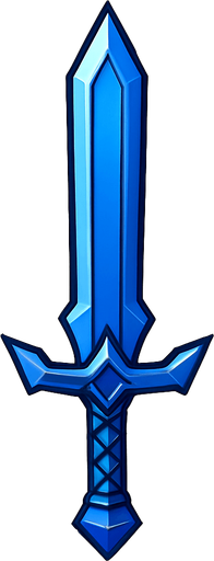 Sharp blue sword.
In-Game asset.  2d.  High contrast.  No shadows