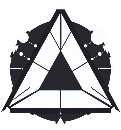 A white triangle. vector art. gui element..
Single Game Texture. In-Game asset. 2d. Blank background. High contrast. No shadows.