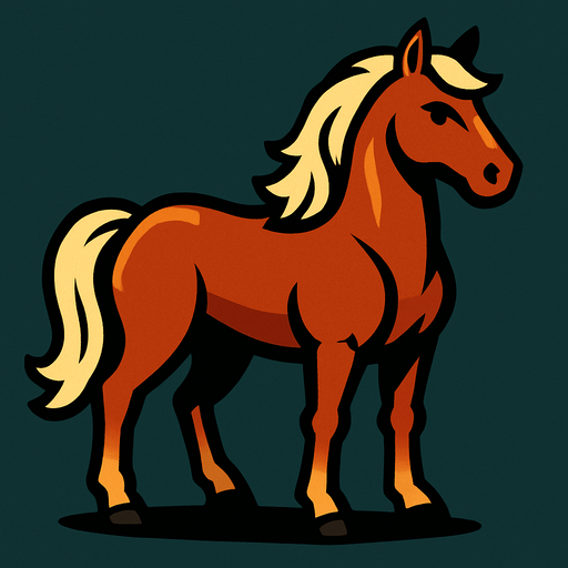 Horse.
In-Game asset.  2d.  High contrast.  No shadows