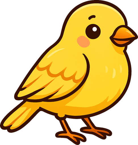 A very sweet yellow canary bird.
In-Game asset.  2d.  High contrast.  No shadows