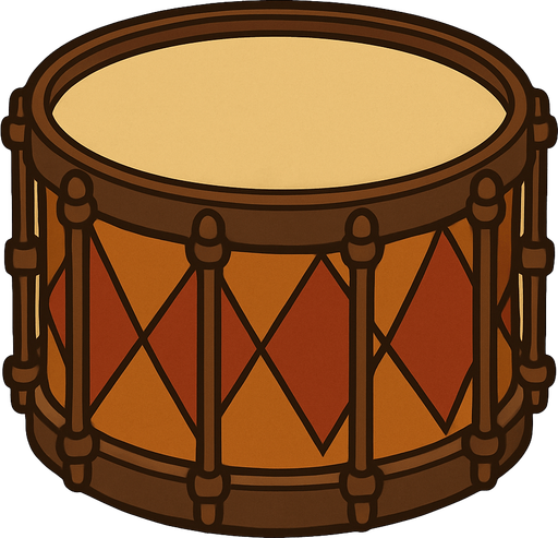 Drum in professor Layton game style.
In-Game asset.  2d.  High contrast.  No shadows