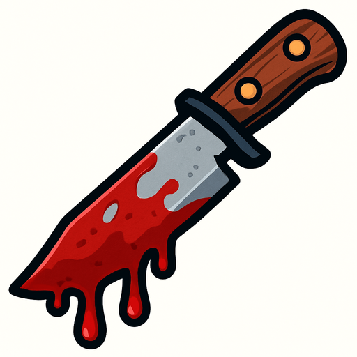 Cuchillo con sangre.
In-Game asset.  2d.  High contrast.  No shadows