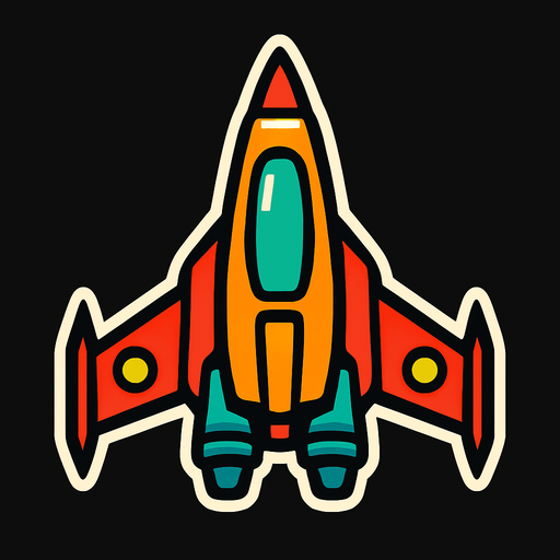 spaceship.
In-Game asset.  2d.  High contrast.  No shadows