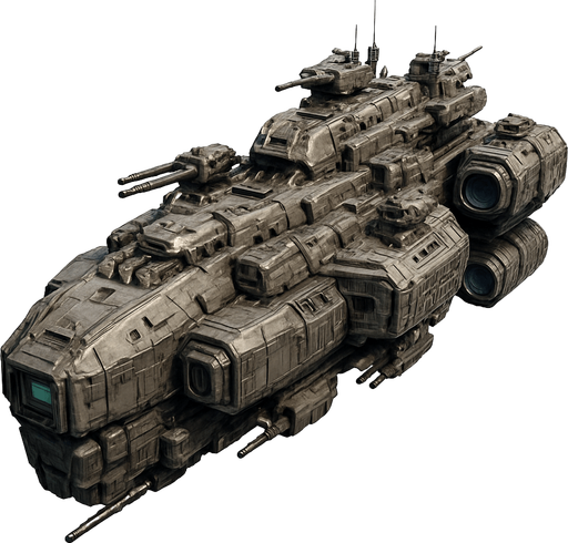 uzay savaş gemisi - gerçekçi - yazısız.
In-Game asset.  High contrast.  No shadows