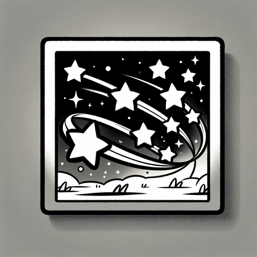 stars flying on an ellipse, cartoon style, side view , no people.
Single Game Texture. In-Game asset. 2d. Blank background. High contrast. No shadows.