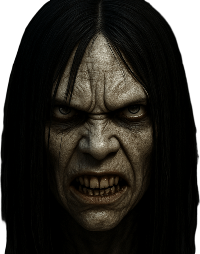 3D Scary face meme samara and angry. only face. normal eyes not so opened.
In-Game asset.  High contrast.  3D. No shadows. only face