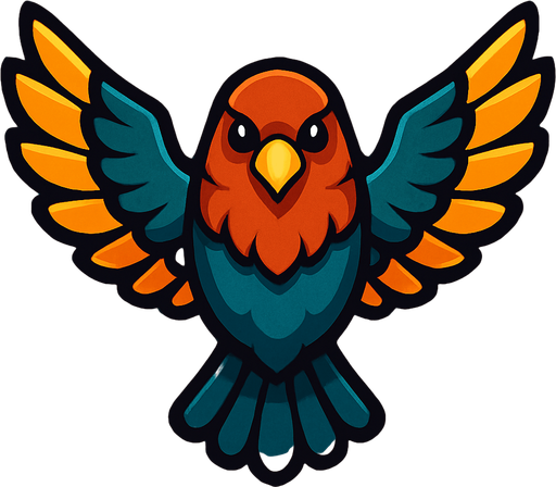 kuş bakışı bird.
In-Game asset.  High contrast.  No shadows