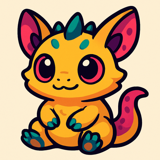 create a cute creature baby.
In-Game asset.  2d.  High contrast.  No shadows