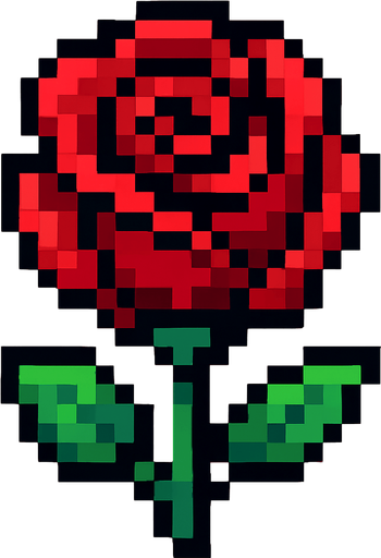 roza de pixeles.
In-Game asset.  2d.  High contrast.  No shadows