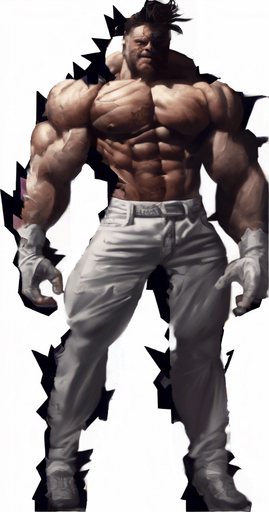 Make his whole body look destroyed.