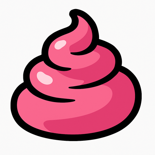 Caca rosada.
In-Game asset.  2d.  High contrast.  No shadows