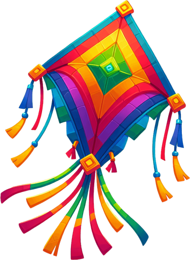 Kite.
Single Game Texture.  In-Game asset.  2d.  Blank background.  No shadows