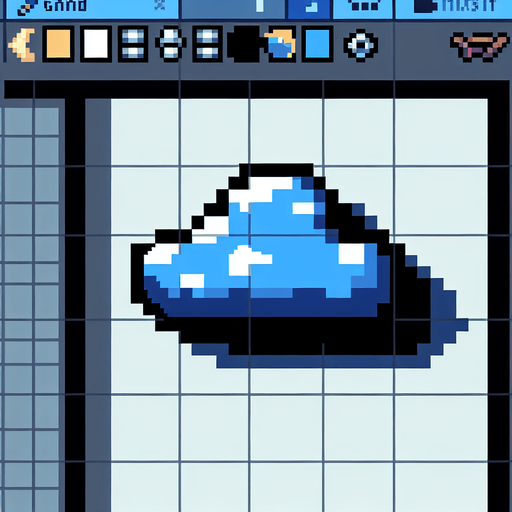 8-bit cloud.
Single Game Texture. In-Game asset. 2d. Blank background. High contrast. No shadows.