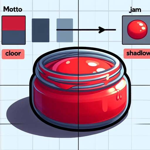 Red round jam matte finish.
Single Game Texture. In-Game asset. 2d. Blank background. High contrast. No shadows.