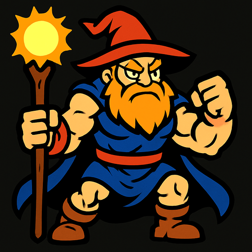 Mad strong wizard dc world 2d game.
In-Game asset.  2d.  High contrast.  No shadows