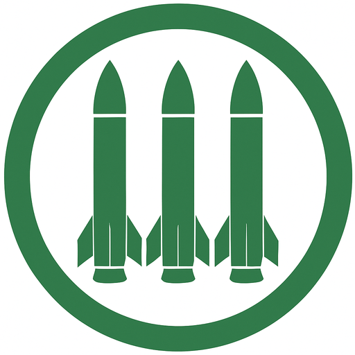 Add green 3 piece of Missilles art image into this ring middle