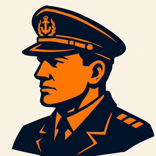 warship commander head looking right in game asset.
In-Game asset.  2d.  High contrast.  No shadows