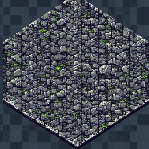 8 bit stone brick dungeon floor with a tiny amount of moss with tinny little bricks and very low contrast make it  darker to.
Single Game Texture. In-Game asset. 2d. Blank background.. No shadows.