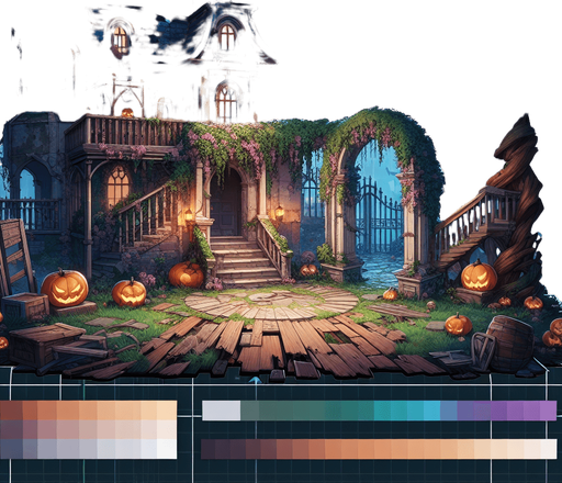 abandoned manor, halloween, 4k, high quality, landscape, digital art.
Single Game Texture. In-Game asset. 2d. Blank background. High contrast. No shadows.