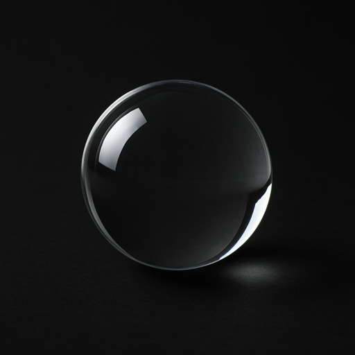 simple single cristal clear sphere.
black background.