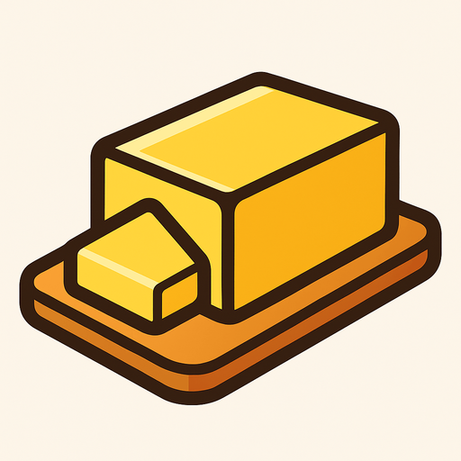 Butter.
In-Game asset.  2d.  High contrast.  No shadows