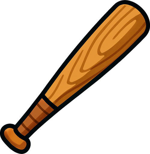 Baseball bat.
In-Game asset.  2d.  High contrast.  No shadows