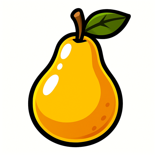 Shiney pear vector.
In-Game asset.  2d.  High contrast.  No shadows