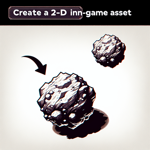 Asteroid.
Single Game Texture.  In-Game asset.  2d.  Blank background.  High contrast.  No shadows