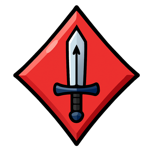 Just the diamond from this picture with a sword with a small arrow pointing up in the center of the diamond.