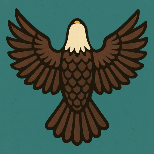 an eagle seen from top.
In-Game asset.  2d.  High contrast.  No shadows