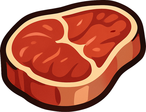 Carne pequeña.
In-Game asset.  2d.  High contrast.  No shadows