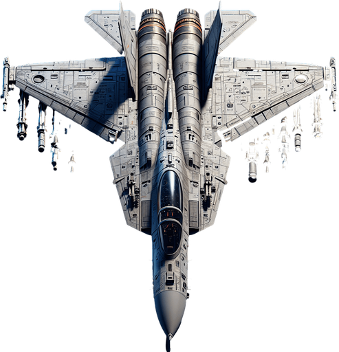make a fighter jet.
Single Game Texture. In-Game asset. 2d. Blank background. High contrast. No shadows.