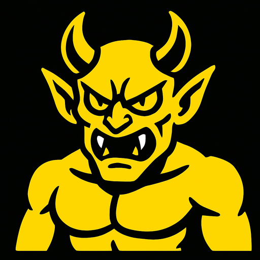 yellow demon.
In-Game asset.  2d.  High contrast.  No shadows