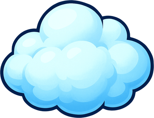 Pofuduk yumuşacık bulut.
In-Game asset.  2d.  High contrast.  No shadows