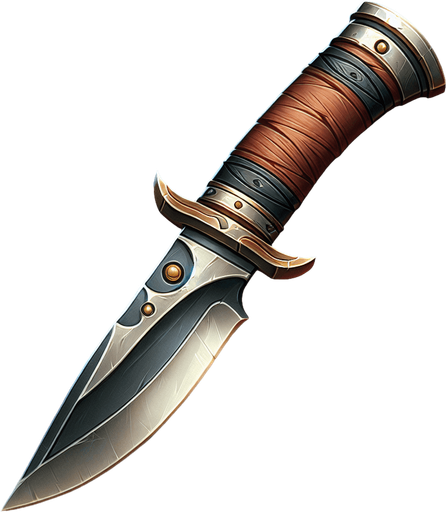 日本の包丁.
Single Game Texture. In-Game asset. 2d. Blank background. High contrast. No shadows.