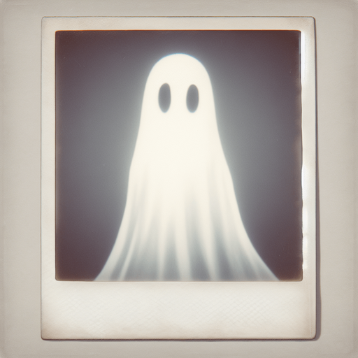 Polaroid photo of ghost, Japanese ghost
Single Game Texture. In-Game asset. 2d. Blank background. High contrast. No shadows.