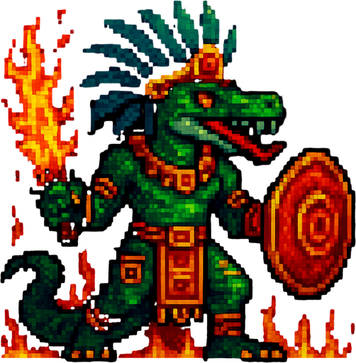 Agregale efectos de fuego pero en un fondo de alto contraste, mejor dicho solo pono mas rojo y llmas en la espada