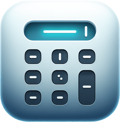 A square app store icon with rounded edges, designed for a Calculator app. The icon features a sleek and minimalistic calculator graphic in the center, with clean, simple buttons and a glowing equals sign (=) to highlight its function. The background is a gradient of soft grey to blue, with a subtle hint of light effects to suggest a modern and slightly futuristic aesthetic, while maintaining a clean and professional design.
Single Game Texture. In-Game asset. 2d. Blank background. High contrast. No shadows.