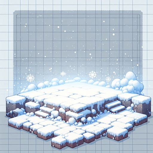 2d platform snowy ground.
Single Game Texture. In-Game asset. 2d. Blank background. High contrast. No shadows.