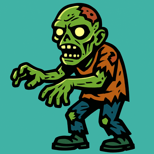 zombie.
In-Game asset.  2d.  High contrast.  No shadows