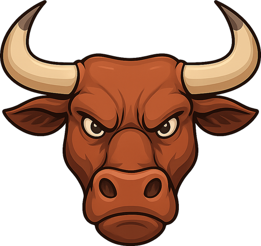 a realistic angry bull head. No background. Transparent background. Blank background. No shadows. 2d. In-Game asset. flat