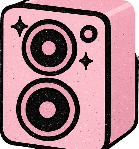 in Kawaii color light pink with black degraded and sparkle details of glitter black