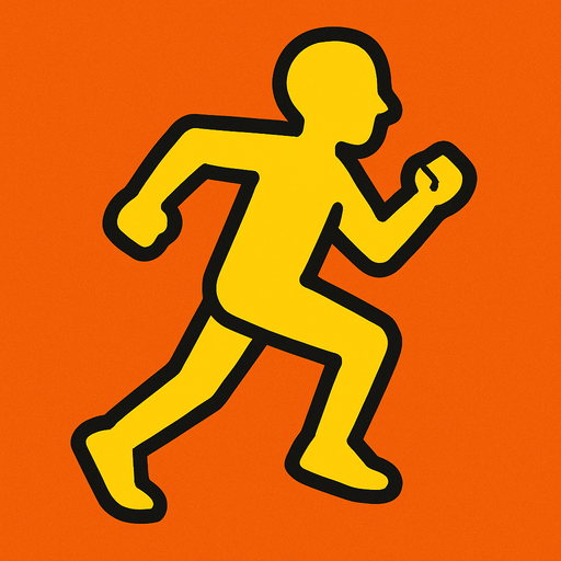 yellow runner running.
In-Game asset.  2d.  High contrast.  No shadows