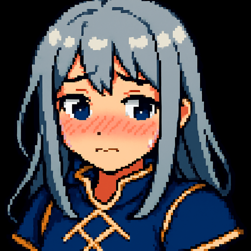 Make her blush and put on a shy expression