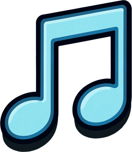 Ice blue with a dark color stroke music notes (note must be simetric)..
In-Game asset.  2d.  High contrast.  No shadows